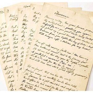 C1880s Ilmenau Poem Draft OOAK Hand Written Poet Wilhelm Klepser Signed E88L
